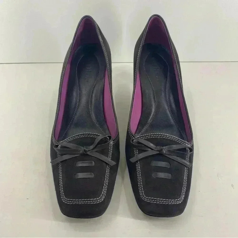 Cole Haan Chocolate Brown Suede Squared Toe Pumps Heeks Women’s Size 9.5B